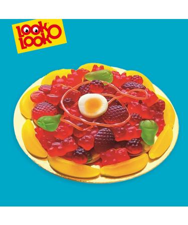 Look o Look Pizza de bonbons 300g Pizza sucr e avec guimauves fils acidul s et gommes fruit es en bo te pizza Cadeau rigolo pour anniversaires f tes d enfants et fans de sucreries - Buy Online on GoSupps.com