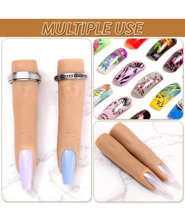 2-Piece Bendable Silicone Nail Training Finger Set for Acrylic Nail Practice - Light Color | DIY Nails & Nail Art - Buy Online on GoSupps.com