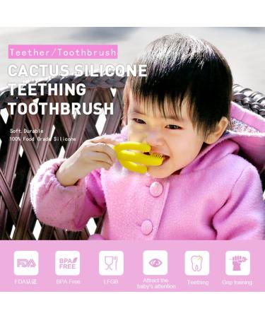 Baby Toothbrush Teether - Soft Silicone Bristles for Teething Relief (2pcs Blue and Green) - Buy Online on GoSupps.com