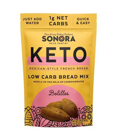 Sonora Bolillos Keto Bread Mix | Mexican Keto Buns, Rolls and French Bread Baking Mix | Low Carb Flour, Low Sugar, Bread Machine Mix (9.6oz -Makes 8 Rolls)