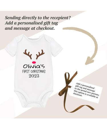 Personalised My First Christmas Baby Grow Outfit 9-12 Months | Gender Neutral Unisex Vest | 1st Xmas Gift for Boys & Girls - Buy Online on GoSupps.com