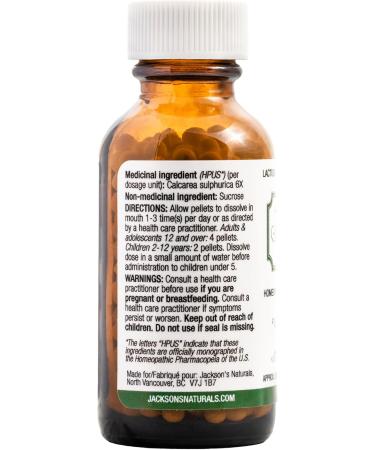 Jackson's Cell Salt #3 Calc Sulph 6X (500 Pellets) - Vegan & Lactose-Free Calcarea Sulphurica | Shop Now - Buy Online on GoSupps.com