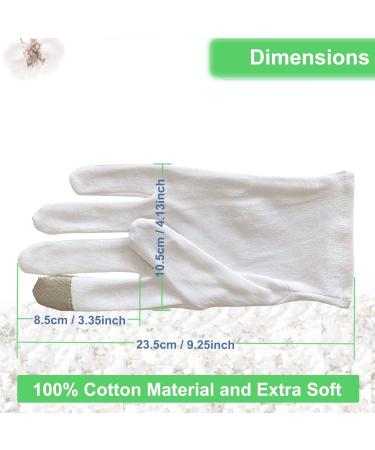 Moisturizing Gloves with Touch Screen Function | Premium Cotton for Bedtime | Ideal for Eczema and Sensitive Skin | Spa Therapy | One Size Fits Most - Buy Online on GoSupps.com