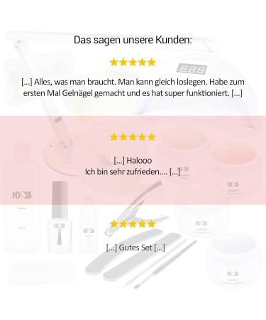 ND24 Naildesign Gel Nails Starter Set - Complete 18-Piece Kit with LED Lamp & Accessories - Made in Germany for Beginners - International Shipping Available - Buy Online on GoSupps.com