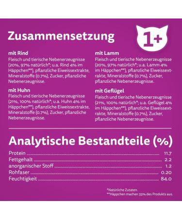 Whiskas 1+ Cat Food Pure Delight Classic Selection in Jelly - 12x85g (4 Packs) - Premium Wet Food for Adult Cats - 48 Portion Bags Classic Ragout - Buy Online on GoSupps.com