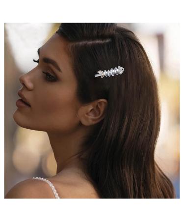 Inilbran Boho Crystal Hair Clip Gold Rhinestone Wedding Hair Clips Barrettes Vintage Crystal Hairpin Barrette Shiny CZ Hair Pins Hair Clip Decorative Headpiece Crystal Wedding