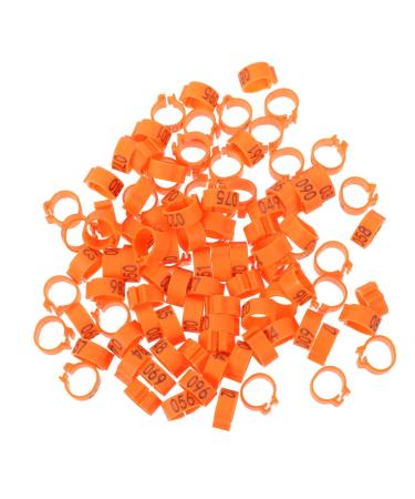 Ipetboom Baby Stuff 100 Pcs Pigeon Anklet Baby Things Chicken Tags Parrot Foot Ring for Pigeon Meat Pigeon Homing Pigeon 1.3X1.3CM Orange