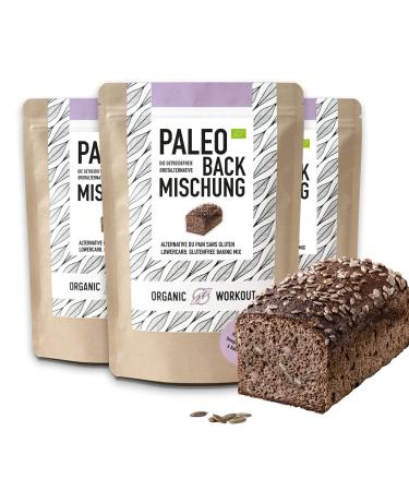 Paleo baking mix 3 pack |Bio |Bread Alternative gluten-free |Lower-Carb |Protein bread |Clean-eating |Fitness |Hef -free |Without cereals organic workout Paleo 300 g (3 pack)