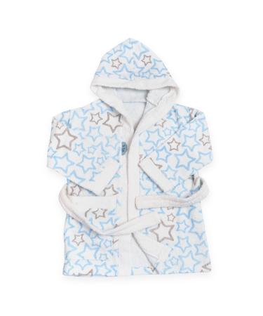 Ti Tin - Ferry Children's Bathrobe 105 to 116 cm |Bathlete for children from 5 to 6 years made of 100% cotton with star pressure blue 5-6 years of Celeste stars