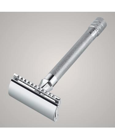 Mercury Razor Hobel 23004 | Classic Chrome Three-Part Razor | Closed Comb for Wet Shaving | Durable Zinc & Brass | Made in Germany - Buy Online on GoSupps.com