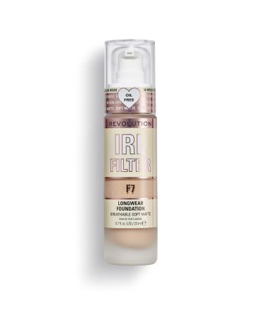 Revolution Beauty London IRL Filter Longwear Foundation Medium to Full Coverage Matte Finish 16 Hour Wear F7 Tan Skin tones 23ml F7 23.00 ml (Pack of 1)