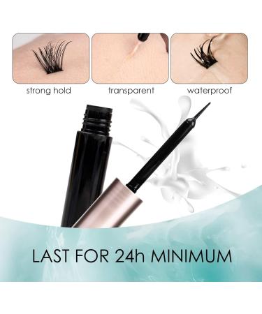 Lanciley 60pcs Individual Cluster Lashes with Glue Super Thin Band C/CC/D Curl 10-16mm - Reusable DIY Eyelash Extensions - Smile Style Black - Buy Online on GoSupps.com