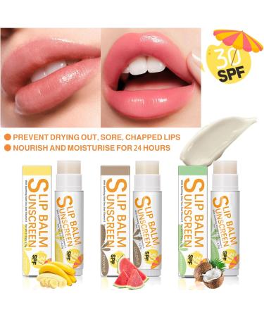 TBeautfave Lip Balm Sunscreen SPF 30 Watermelon Chapstick Lip Balms with Soothing Aloe Vera & Vitamin E for Dry Lips Cracked Lips Primer 24H Moisturizing Lips Travel Size Daily Lip Care Watermelon Flavour - Buy Online on GoSupps.com
