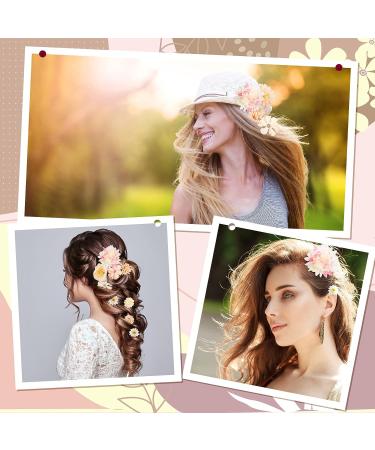 Queen King 21pcs Multicolor Beige Flower Hair Clip Set - Floral Hairpin Accessories for Girls Wedding - Buy Online on GoSupps.com