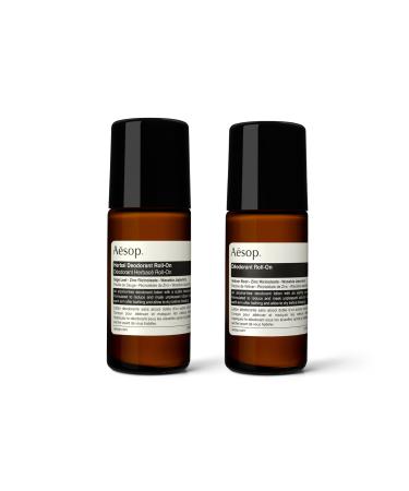 Aesop Roll-On Deodorant | Classic + Herbal | Alchol-Free Vegan Friendly Odour Reducing Deodorant | Paraben-Free + Cruelty-Free | 1.69 oz Pack of 2