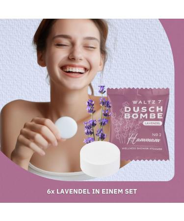 Waltz 7 Lavender Shower Bombs - 6 Piece Aromatherapy Set with Natural Essential Oils | Perfect for Relaxation & Wellness | Ideal Gift for Birthdays - Buy Online on GoSupps.com
