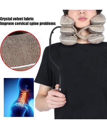 Inflatable Neck Traction Device & Massage Ball - Ultimate Neck Support & Care Tools - Brown - Buy Online on GoSupps.com