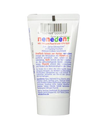 Nenedent Children's Toothpaste with Fluoride - 50ml | Safe & Effective Oral Care for Kids - Buy Online on GoSupps.com