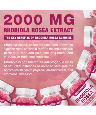 Buy Sugar-Free Rhodiola Rosea Gummies | Adaptogenic Supplement for Mood Stamina & Performance | Non-GMO Vegan - 120 Chews - Buy Online on GoSupps.com