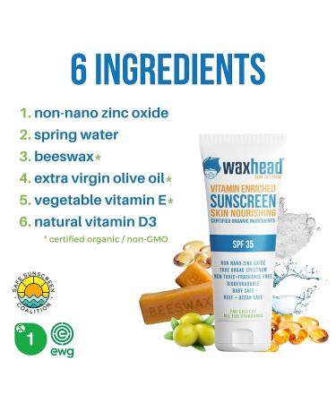 Waxhead Zinc Oxide Sunscreen - Biodegradable Zinc Sunscreen for Sensitive Skin - EWG Rated 1 (4 oz) - Buy Online on GoSupps.com
