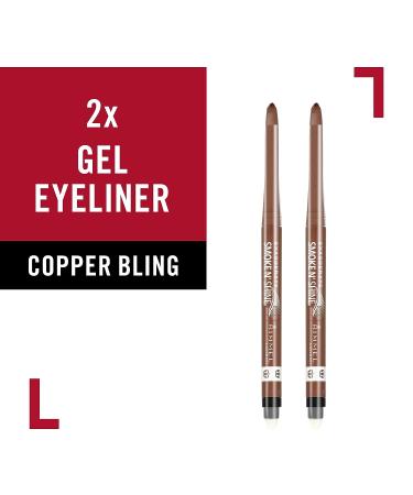 Rimmel Exaggerate Smoke'n Shine Gel Eyeliner - Copper Bling 2 Count | Long-Lasting Formula | Waterproof | Pack of 1 - Buy Online on GoSupps.com