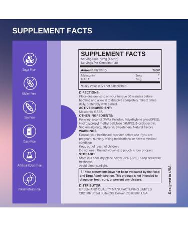 FAFA. Melatonin 3mg Oral Strips & GABA 7mg Fast Dissolving Sleep Aid - Sublingual Melts Travel Size Natural Mango Vegan 30 Ct - Buy Online on GoSupps.com