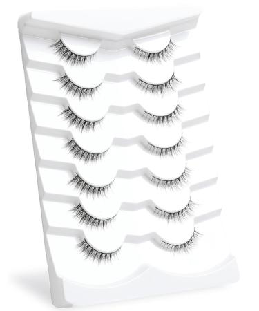 Natural Wispy 3/4 Eye Lashes | Gradient Volume Short False Eyelashes - 7 Pairs HL50 - Shop Internationally - Buy Online on GoSupps.com