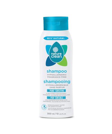 Nature Clean All-Natural Sulfate Free Shampoo for Men & Women. Non-Toxic & Fragrance-free Organic No Paraben Unscented Hypoallergenic & Vegan 10 oz / 300 ml