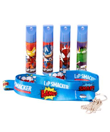 Lip Smacker Flavored Lip Balm Set With Lanyard, Marvel