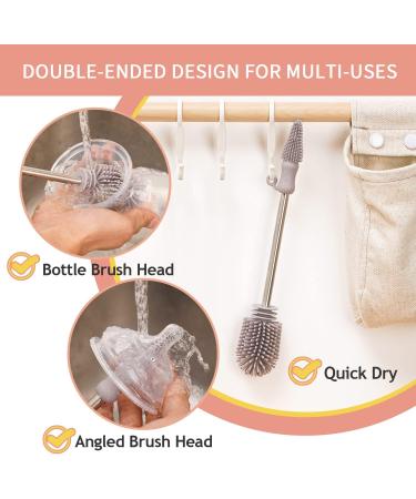 Haakaa Silicone Breast Milk Storage Bags Set with Cleaning Brush - SUVA Grey 9oz/260ml (2pcs) - Buy Online on GoSupps.com