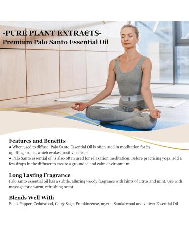 EUQEE Palo Santo Essential Oil 10ml Pure Natural Palo Santo Oils Aromatherapy Essential Oils for Diffusers for Home Relax Humidifiers Palo Santo 10.00 ml (Pack of 1) - Buy Online on GoSupps.com