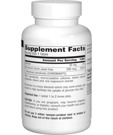 Source Naturals Chromium Picolinate 200 mcg - 240 Tablets for Metabolism Support - Buy Online on GoSupps.com