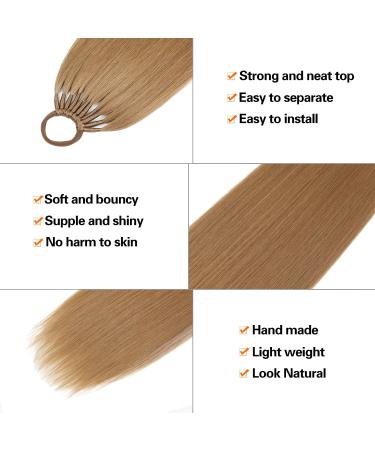 60 cm Long Straight Ponytail Hairpiece - Synthetic Hair Extension for Women & Girls (Light Brown) - Buy Online on GoSupps.com