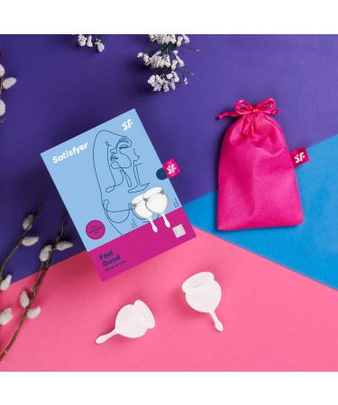 Buy Satisfyer Feel Good Menstrual Cup Set - Reusable & Sustainable 15ml & 20ml | Easy Cleaning Transparent | International Shipping - Buy Online on GoSupps.com