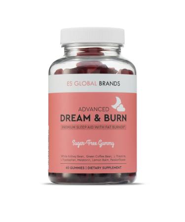 Advanced Dream & Burn Sugar-Free Sleep Gummy | Night Time Gummies - Sleep Support Supplement | Sleep Aid for Women & Men | Non-GMO Keto Friendly Gluten-Free | Raspberry Flavored
