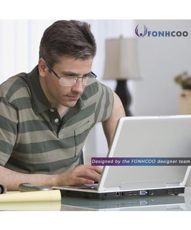 FONHCOO Halbrand Reading Glasses for Men & Women - Blue Light Filter Visual Aid for Seniors Available in Purple Blue Gray - 2.5x Magnification - Buy Online on GoSupps.com