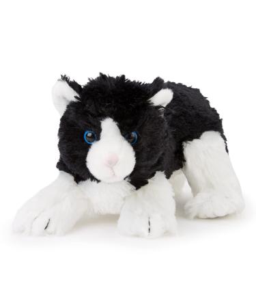 Zappi Co Plush Children's Stuffed Soft Cuddly Plush Toy-Part of Safari Animals Collection Perfect for Kids (25cm Length) (Black+white Kitten)