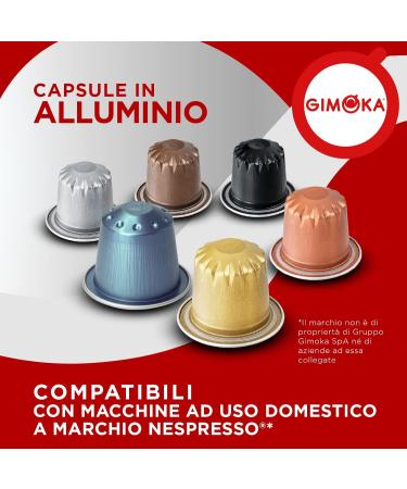  Gimoka Gimoka - Compatible For Nespresso - Aluminium Capsules - 100 Capsules - RISTRETTO Flavour - Intensity 11 - Made In Italy - Buy Online on GoSupps.com