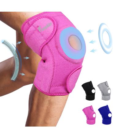 Knee Brace for Women Knee Pain - Adjustable Pink Knee Support Brace with Patella Gel Pad & Side Stabilizers  Medical Knee Pad for Meniscus Tear  Pain Relief  Running  Workout  Arthritis Joint Recovery