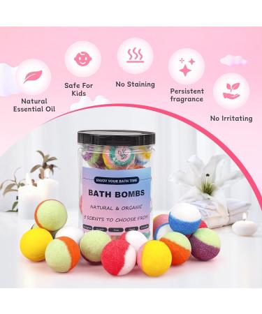 Bath Bombs Gift Set 15PCS Bath Bombs for Women 100% Natural Spa Experience 5 Luxurious Scents Best Gift for Mother s Day 15 bath bombs - Buy Online on GoSupps.com