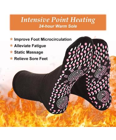 Buy Heated Socks - Self-Heating Winter Socks for Men & Women | 2 Pairs Tourmaline Foot Warmers for Outdoor Activities (Black/Red) - Buy Online on GoSupps.com