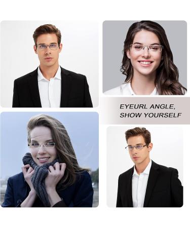 EYEURL Half Frame Reading Glasses - Blue Light Blocking +0.50 Anti Glare Readers for Men & Women - UV Protection Reduces Eye Strain Stylish Black Design - Buy Online on GoSupps.com