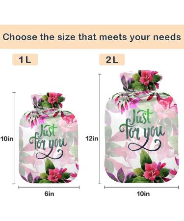 NAANLE 2L Flower Pattern Hot Water Bottle - Large Transparent Warm-Up Bag for Bed Hand & Foot Pain Relief Heat & Cold Therapy - Buy Online on GoSupps.com