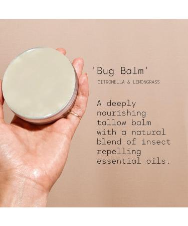 Bug Balm with Essential Oils Natural Tallow Balm with Citronella Vitamin-Rich Body and Hand Balm Men and Women Nourishing Bug Body Balm Light Lemongrass Scent 100g - Fierce Nature - Buy Online on GoSupps.com