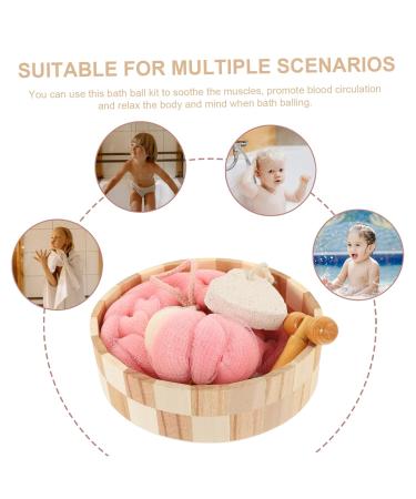 FRCOLOR 5 Sets Bath Set - Pink Loofah Bath Balling Kit for Women | Skincare Tools & Shower Cleaning Kit - Buy Online on GoSupps.com
