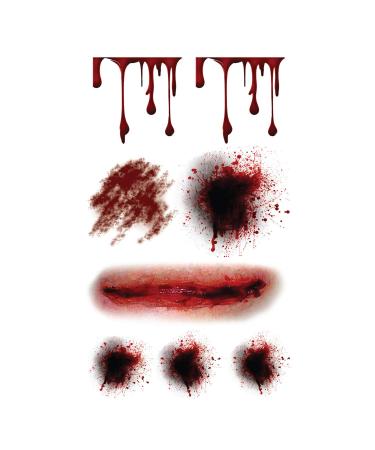 Supperb  Temporary Tattoos - Bleeding Wound  Scar Halloween Halloween Tattoos (Set of 2)