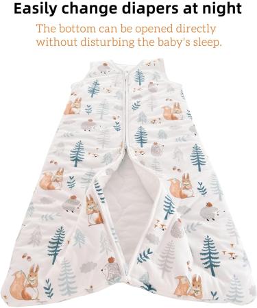 Chilsuessy Baby Sleeping Bag 2.5 tog 100% Cotton | Toddler Wearable Blanket for Boys Girls | Squirrel Adventure Design | 90cm/1-2 Years - Buy Online on GoSupps.com