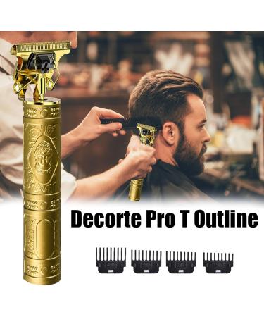 Men Hair Clippers | USB Zero Gapped T Bla-des Hair Cutting Kit |Electric Hair Trimmer Cordless Rechargeable Men Grooming Kit | Gapped Beard Shaver with 4 Limit Combs for Families and Barber Gold - Buy Online on GoSupps.com