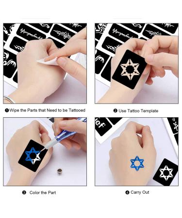 Konsait 123pcs Large Temporary Tattoos Stencils - 20 Sheets Glitter Tattoo Kit for Adults & Kids - Buy Online on GoSupps.com