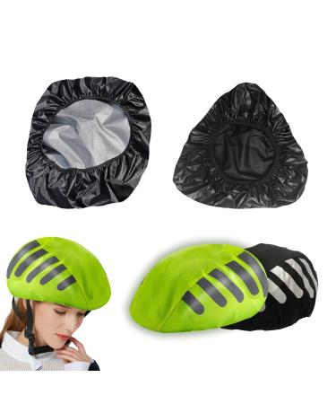 4 pieces helmet rain protection waterproof helmet cover with reflective universal rain protection for bicycle helmet with basket cover waterproof and saddle cover waterproof